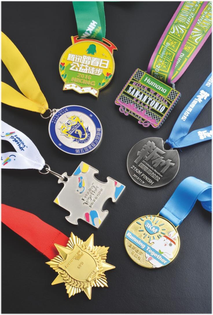 Die-cast metal medals and coins